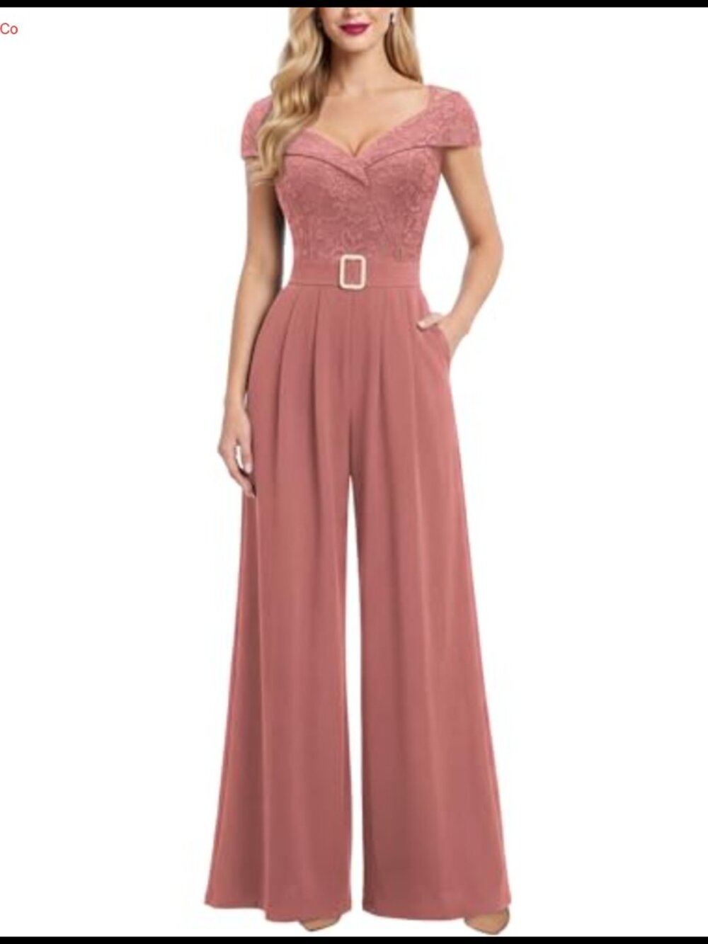 Miusol Deep V-Neck Jumpsuit with Pockets Sleeveless One Piece